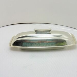 Vintage F.B. Rogers Silver Co. Modernist MCM Silver Plate Butter Dish Modern